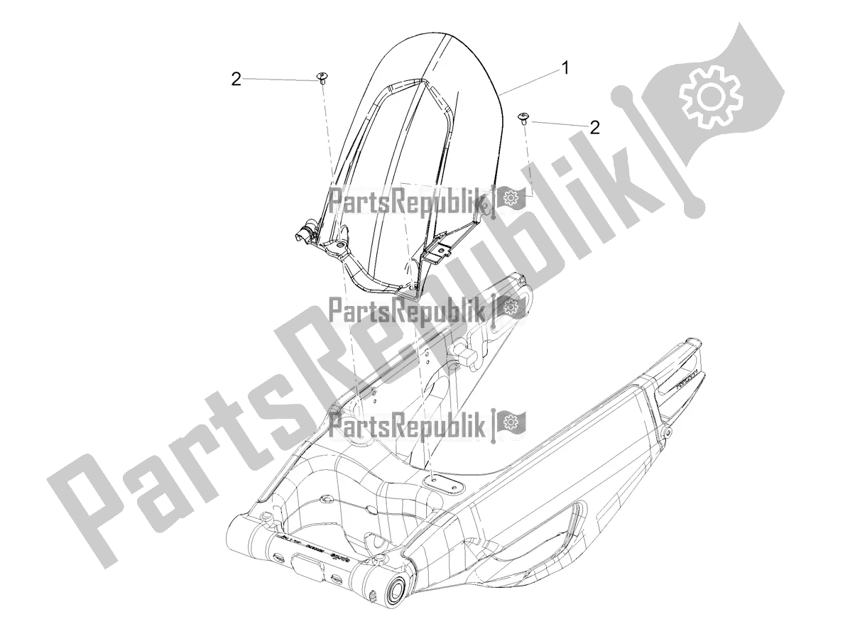 Tutte le parti per il Parafango Posteriore del Aprilia Tuono V4 Factory 1100 Superpole E5 2021