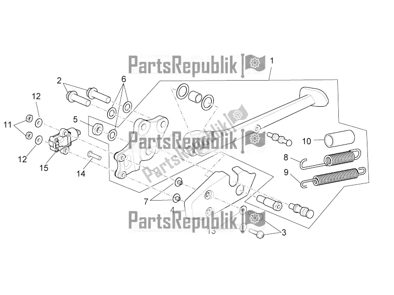 Alle Teile für das Zentraler Ständer des Aprilia Tuono V4 Factory 1100 Superpole USA 2019