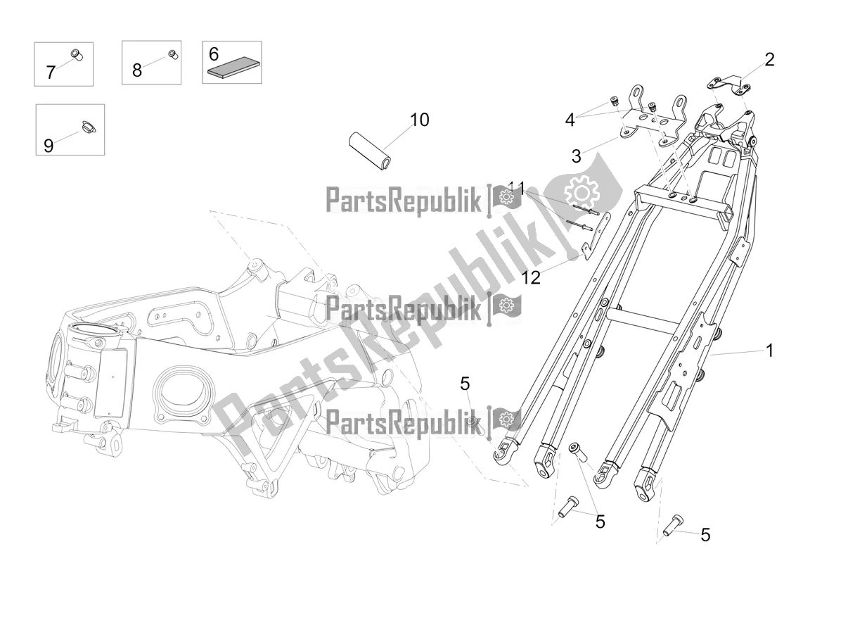 Alle Teile für das Rahmen Ii des Aprilia Tuono V4 Factory 1100 Superpole USA 2019