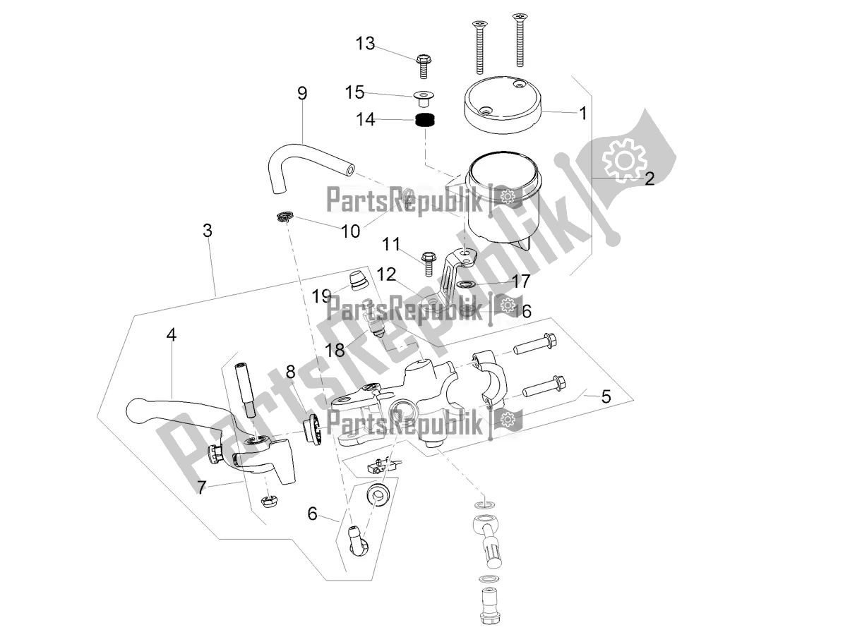 Wszystkie części do Przedni Cylinder G?ówny Aprilia Tuono V4 Factory 1100 Superpole USA 2019