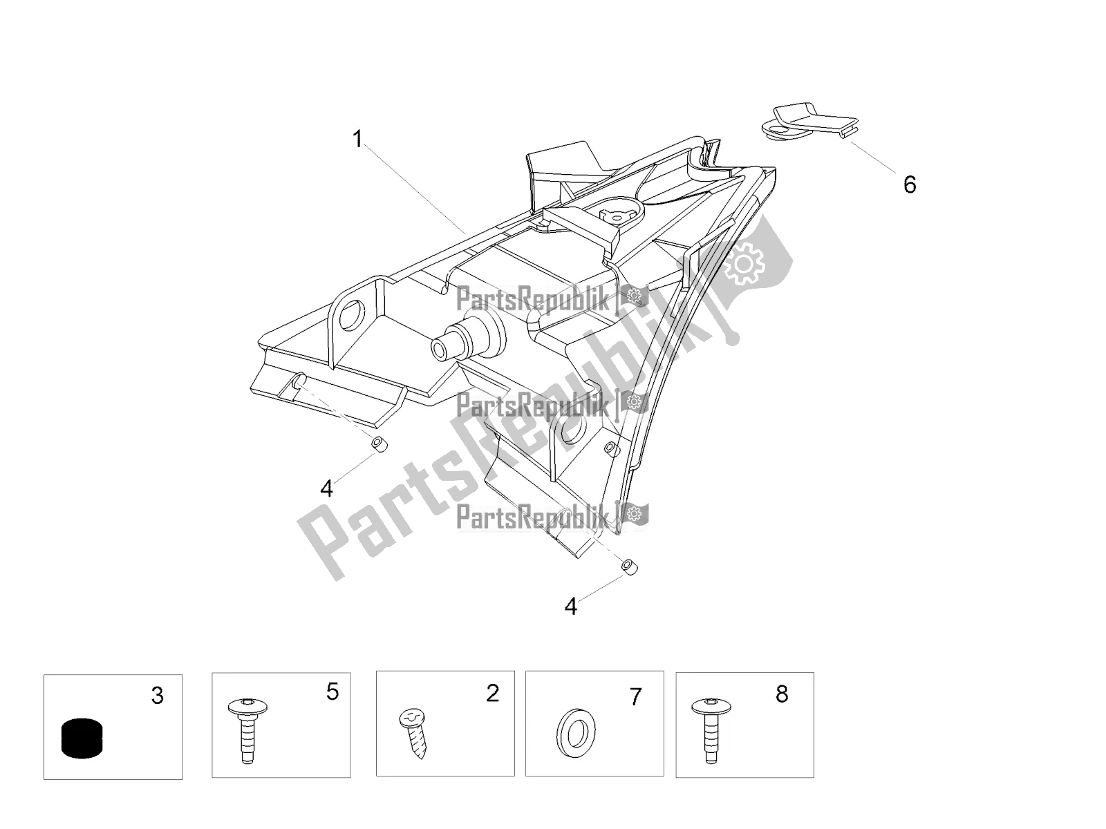 Toutes les pièces pour le Feu Arrière du Aprilia Tuono V4 Factory 1100 Superpole USA 2019