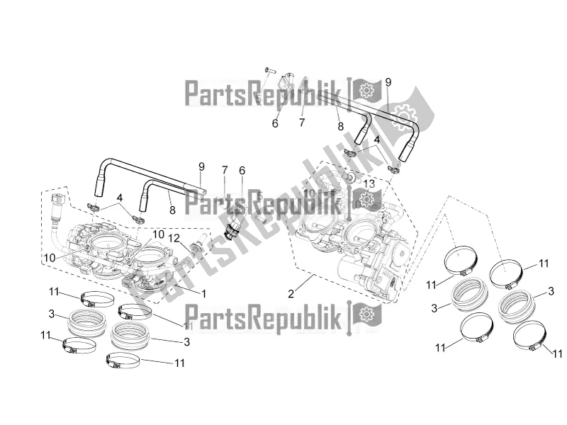 All parts for the Throttle Body of the Aprilia Tuono V4 Factory 1100 Superpole USA 2019