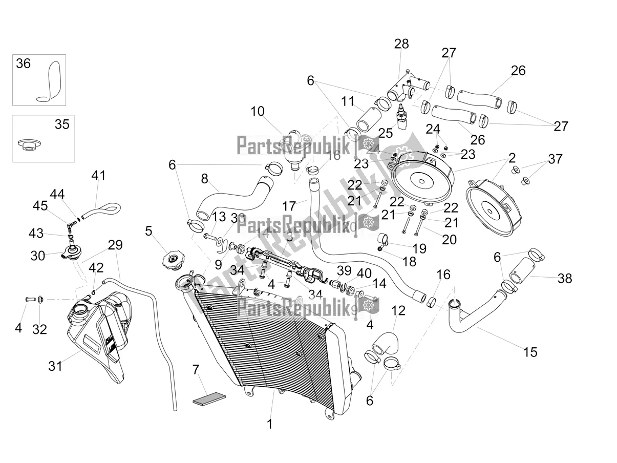 Toutes les pièces pour le Système De Refroidissement du Aprilia Tuono V4 Factory 1100 Superpole USA 2020