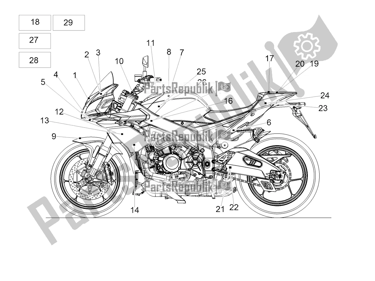 Todas las partes para Etiqueta de Aprilia Tuono V4 Factory 1100 Superpole USA 2020