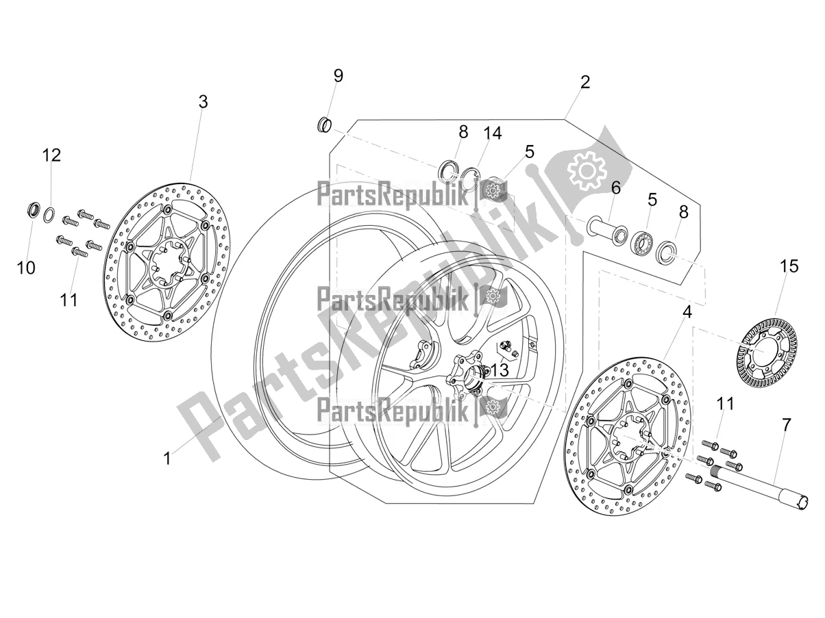 Todas las partes para Rueda Delantera de Aprilia Tuono V4 Factory 1100 Superpole USA 2020