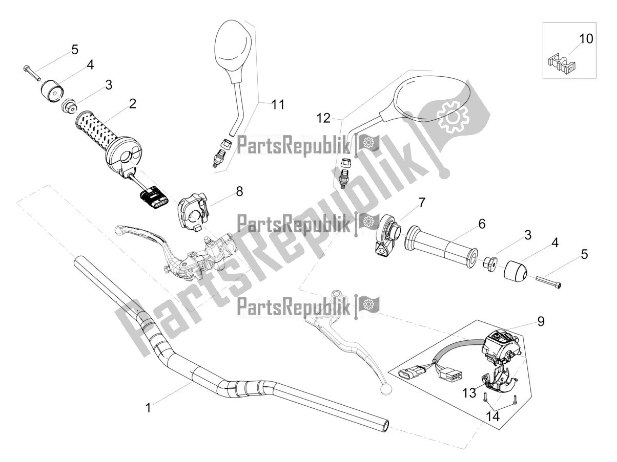 All parts for the Handlebar - Controls of the Aprilia Tuono V4 Factory 1100 Superpole USA 2020