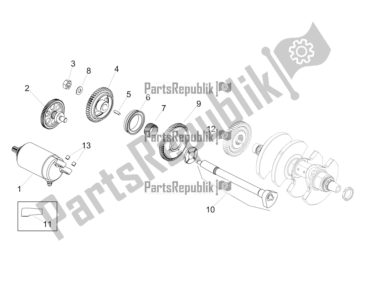 Alle Teile für das Anlasser / Elektrostarter des Aprilia Tuono V4 Factory 1100 Superpole USA 2020