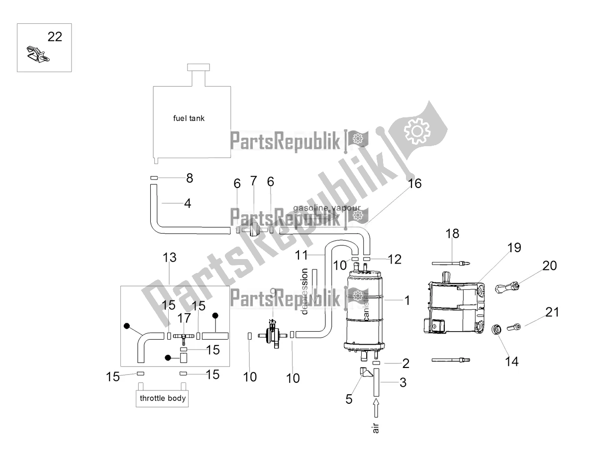 Toutes les pièces pour le Système De Récupération De Vapeur De Carburant du Aprilia Tuono V4 Factory 1100 Superpole USA 2022