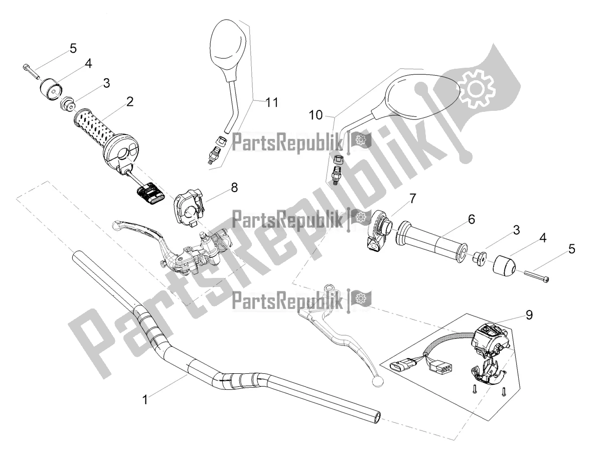 Tutte le parti per il Manubrio - Comandi del Aprilia Tuono V4 Factory 1100 Superpole USA 2022