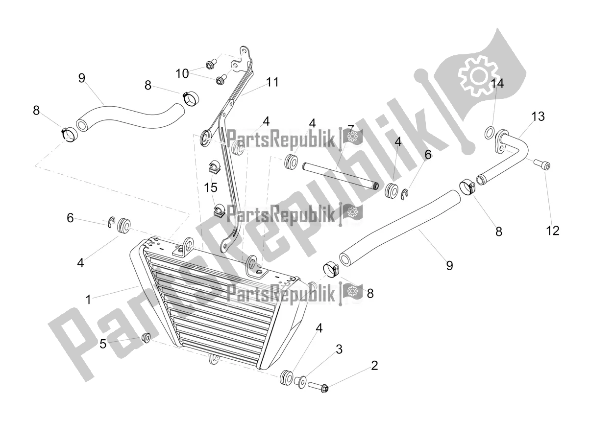 Tutte le parti per il Radiatore Olio del Aprilia Tuono V4 Factory 1100 Superpole USA 2022