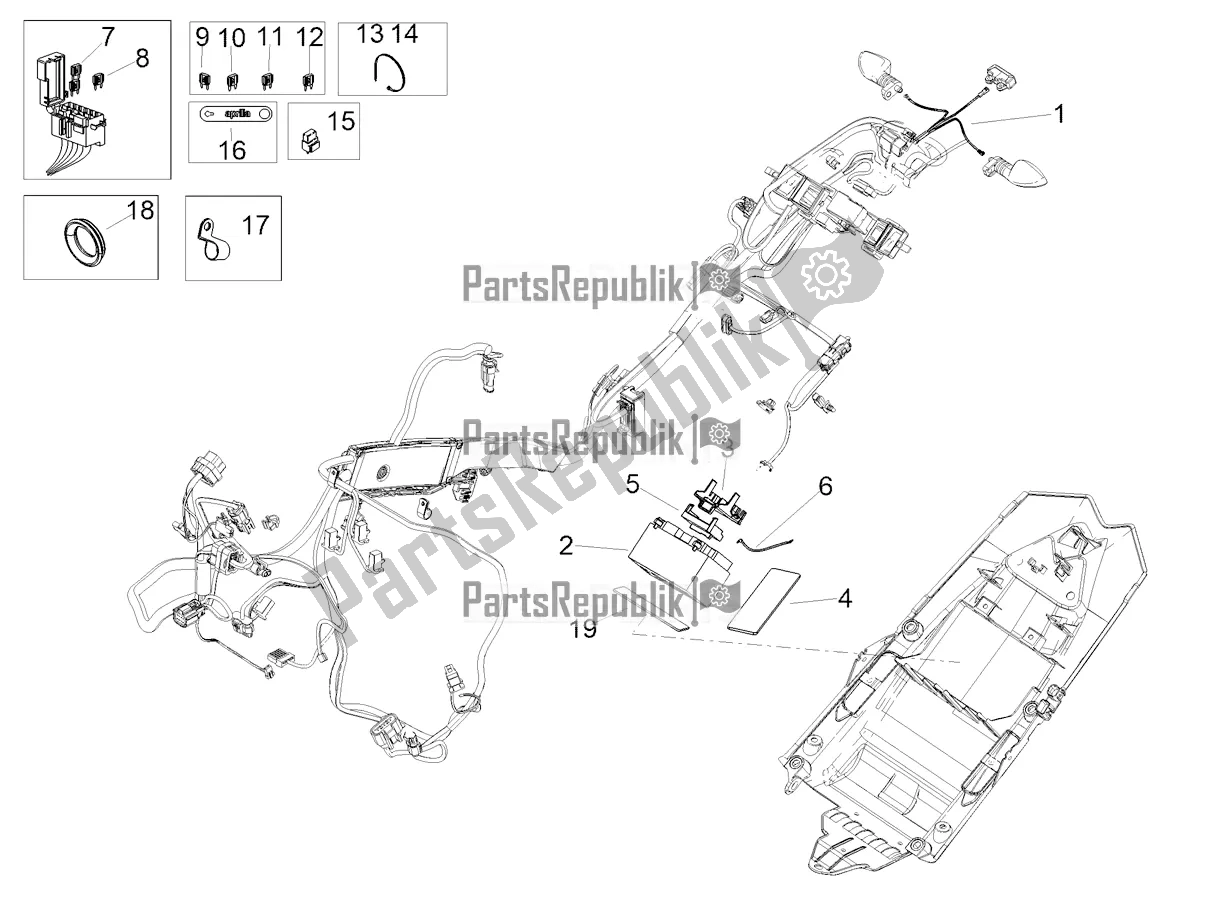 Toutes les pièces pour le Système électrique Arrière du Aprilia Tuono V4 Factory 1100 Superpole USA 2022