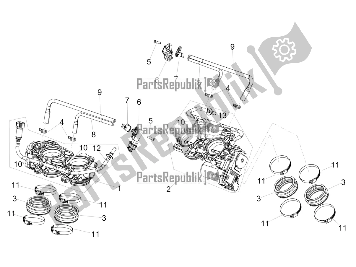 All parts for the Throttle Body of the Aprilia Tuono V4 Factory 1100 Superpole USA 2022