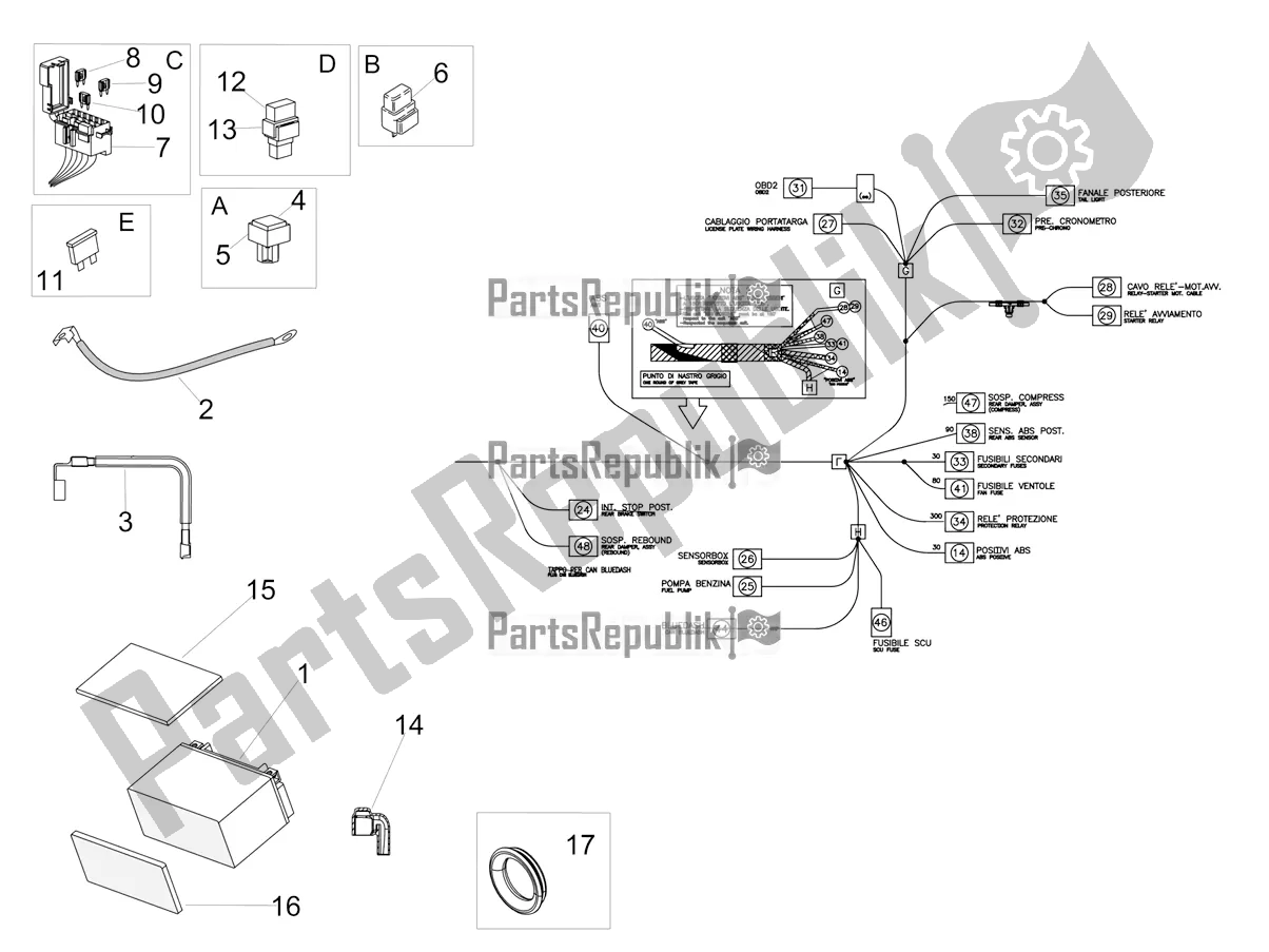 Toutes les pièces pour le Système électrique Central du Aprilia Tuono V4 Factory 1100 Superpole USA E4 2021