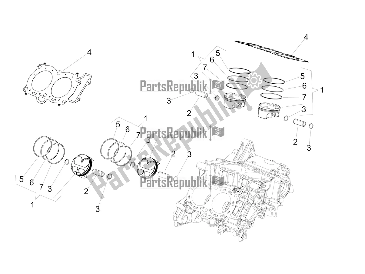 Toutes les pièces pour le Cylindre - Piston du Aprilia Tuono V4 Factory 1100 Superpole USA E4 2021