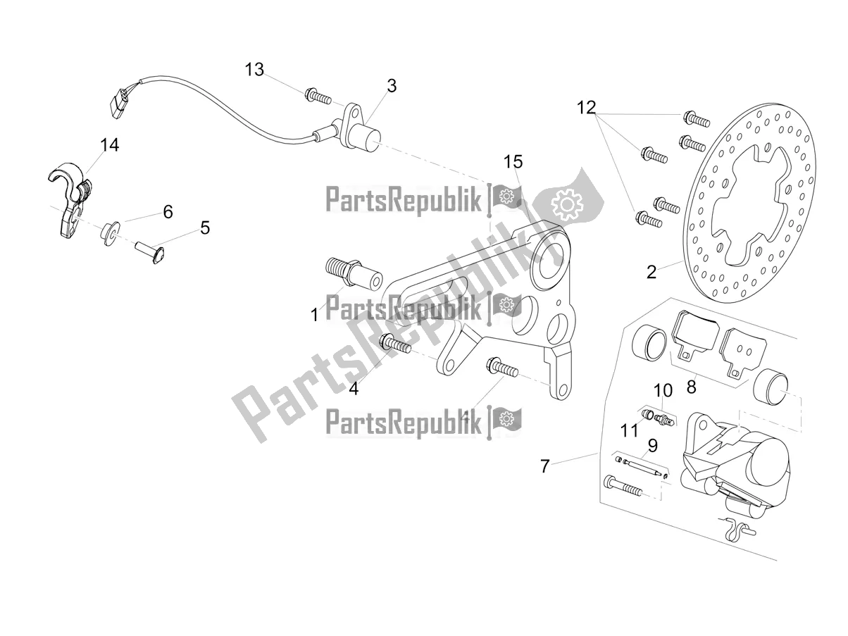 Alle Teile für das Bremssattel Hinten des Aprilia Tuono V4 Factory 1100 Superpole USA E4 2021