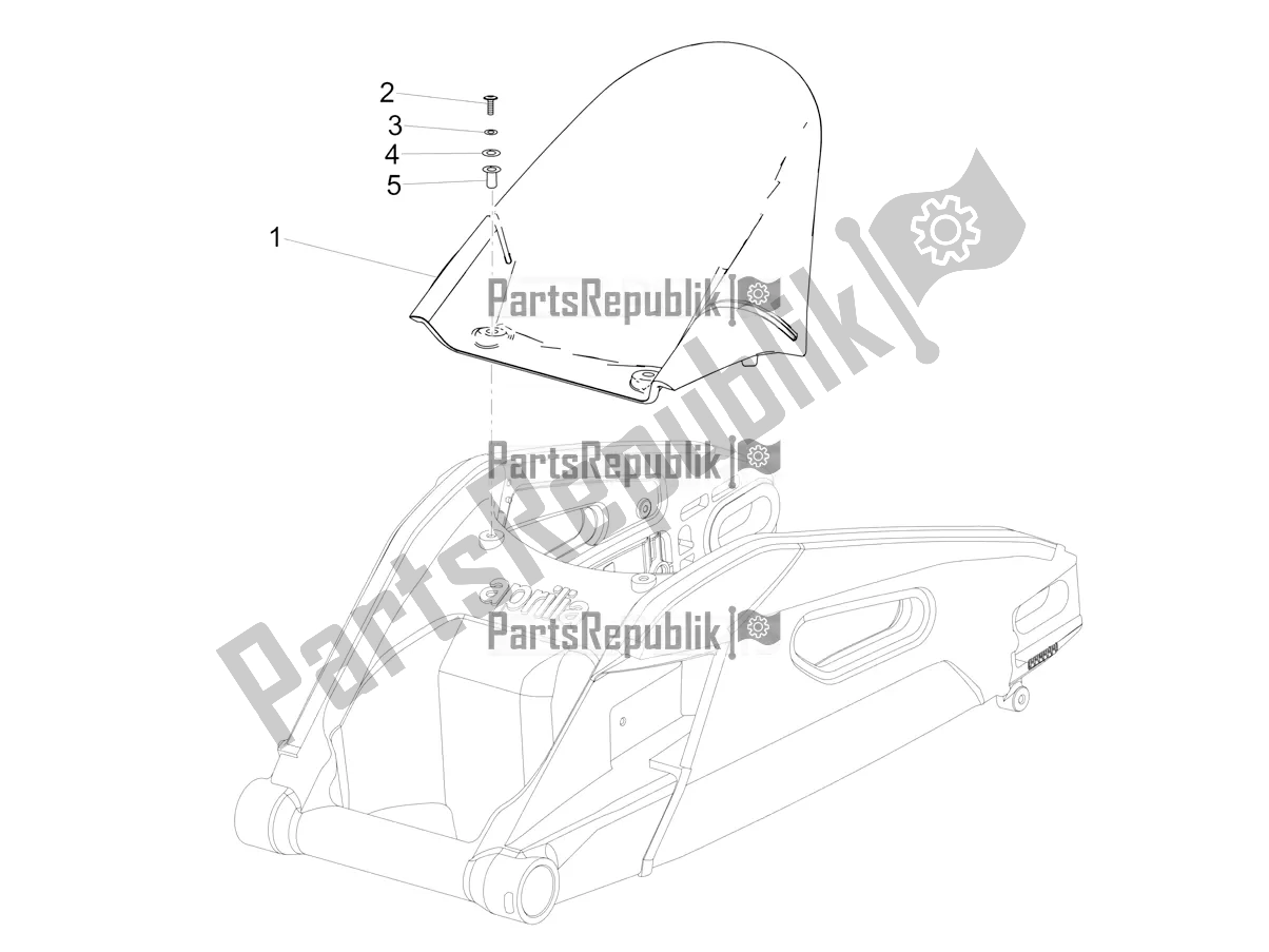 Tutte le parti per il Parafango Posteriore del Aprilia Tuono V4 Factory 1100 Superpole USA E4 2021