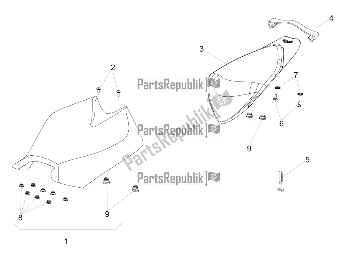 Tutte le parti per il Sella del Aprilia Tuono V4 Factory 1100 Superpole USA E4 2021