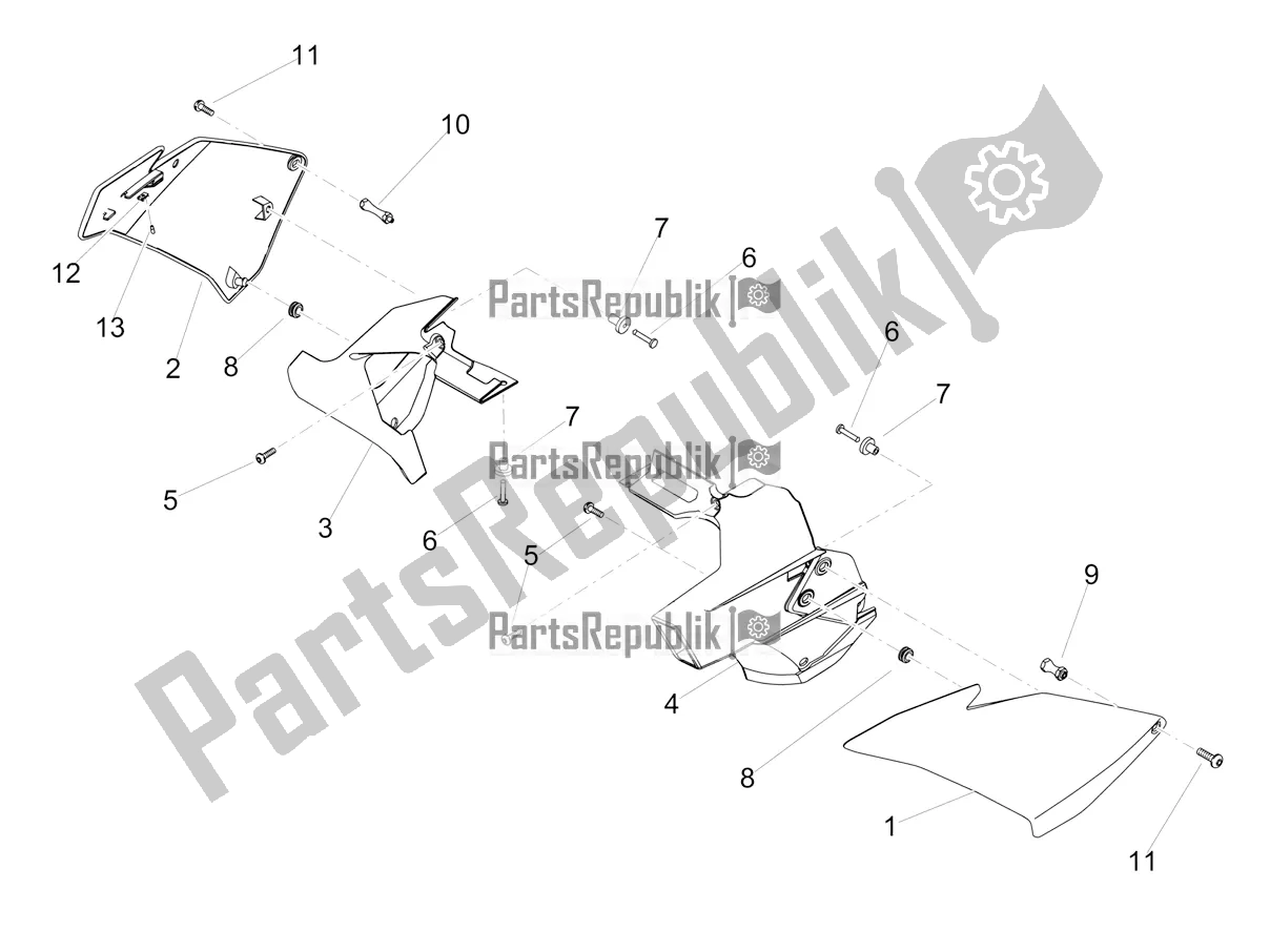 Toutes les pièces pour le Carénage Latéral du Aprilia Tuono V4 Factory 1100 Superpole USA E4 2021