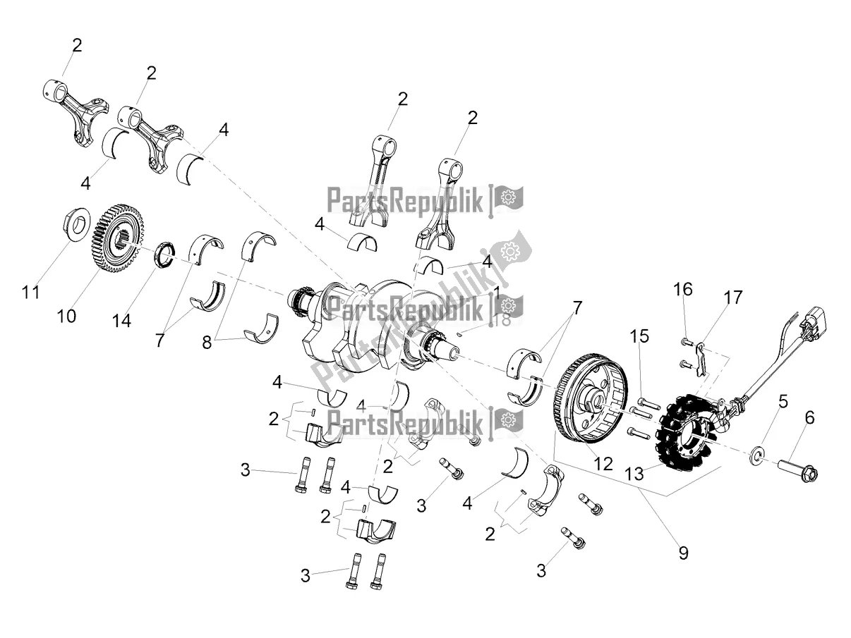 All parts for the Drive Shaft of the Aprilia Tuono V4 Factory 1100 Superpole USA E5 2021