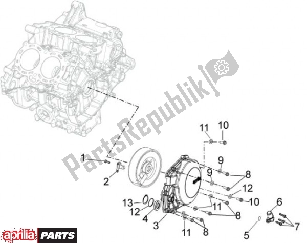 Tutte le parti per il Deksel Magneetvliegwiel del Aprilia Tuono V4 R 4 T Aprc 77 1000 2011