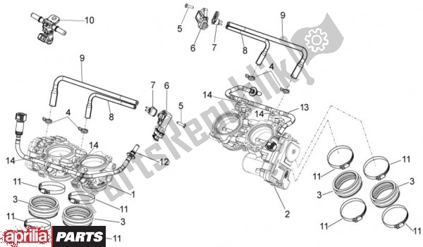All parts for the Smoorklephuis of the Aprilia Tuono V4 R 4 T Aprc 77 1000 2011