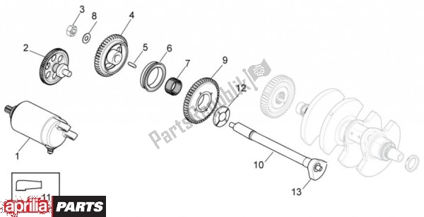 Alle Teile für das Starter des Aprilia Tuono V4 R 4 T Aprc 77 1000 2011