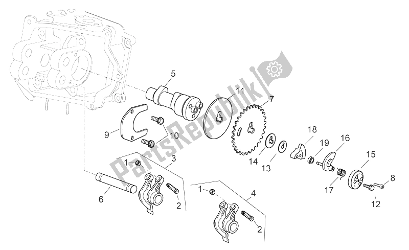 Tutte le parti per il Albero A Camme del Aprilia Sport City 125 200 250 E3 2006