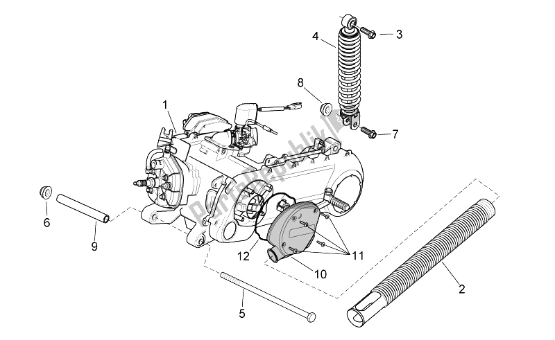 Alle onderdelen voor de Motor Ii van de Aprilia SR 50 Carb MY 2014