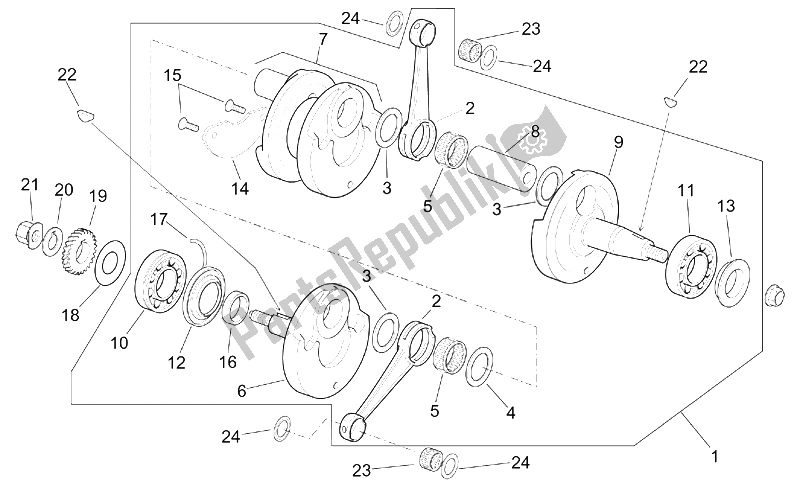 Tutte le parti per il Albero Di Trasmissione del Aprilia RS 250 1995