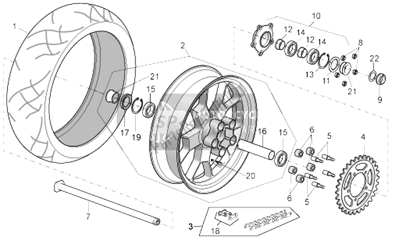 Toutes les pièces pour le Usine De Roue Arrière du Aprilia RSV Tuono 1000 2006