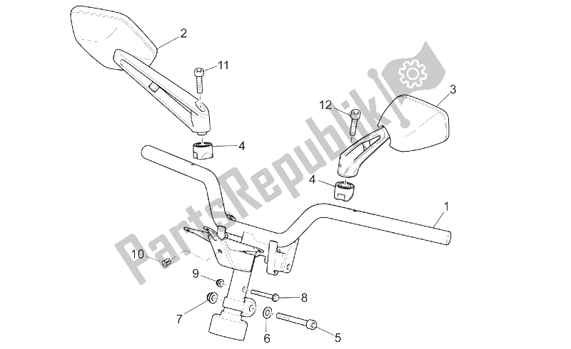 All parts for the Handlebar of the Aprilia SR 50 H2O NEW DI Tech 2004