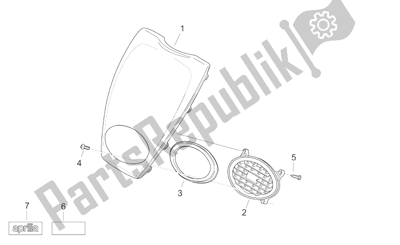 Tutte le parti per il Corpo Anteriore Iii - Coperchio Anteriore del Aprilia Scarabeo 50 2T E2 ENG Piaggio 2007