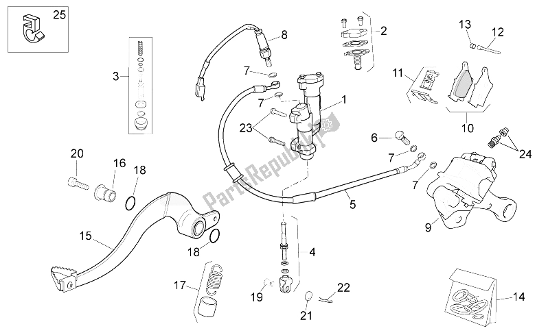 All parts for the Rear Brake System of the Aprilia SXV 450 550 2009