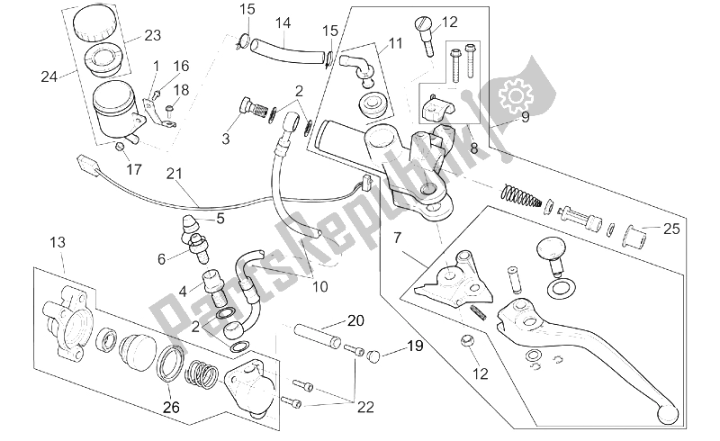 Alle Teile für das Kupplungspumpe des Aprilia RSV Mille 1000 2001