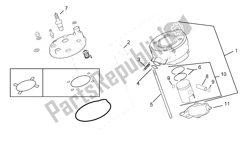 Toutes les pièces pour le Piston du Aprilia MX 50 2002