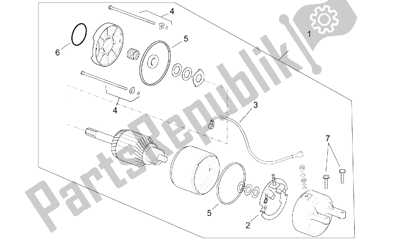 Toutes les pièces pour le Démarreur du Aprilia Leonardo 250 ENG Yamaha 1999