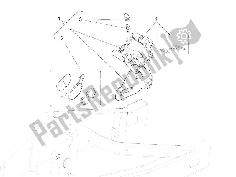 Toutes les pièces pour le étrier De Frein Arrière du Aprilia RS4 50 2T 2011