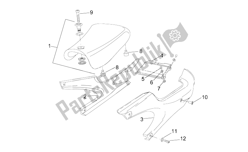 All parts for the Central Body Ii of the Aprilia RS 50 1996