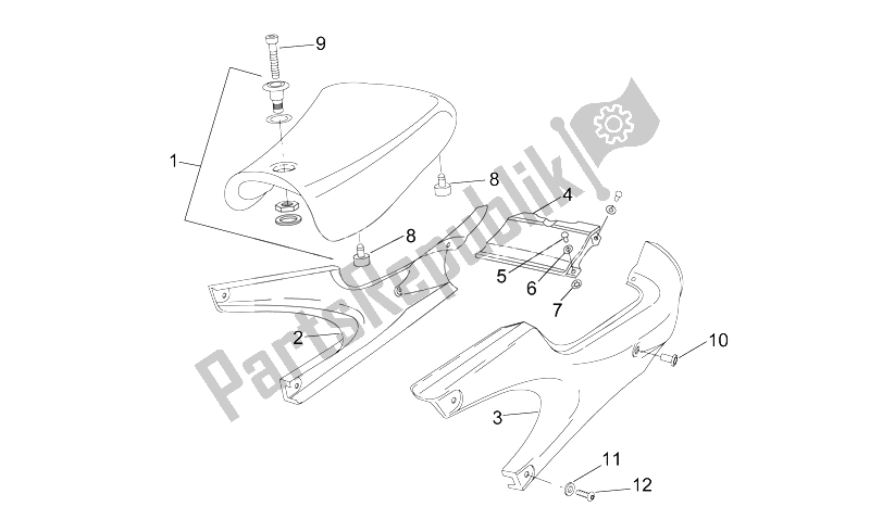 Todas as partes de Corpo Central Ii do Aprilia RS 50 1996