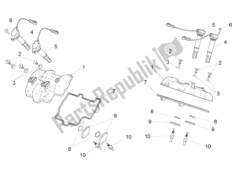 All parts for the Kopfdeckel of the Aprilia RSV4 RR 1000 2015