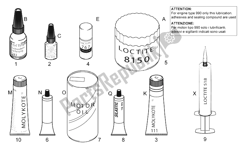 Toutes les pièces pour le Agents D'étanchéité Et De Lubrification du Aprilia RSV Mille SP 1000 1999