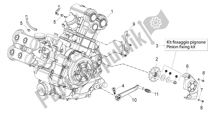 Alle onderdelen voor de Motor van de Aprilia Shiver 750 USA 2015