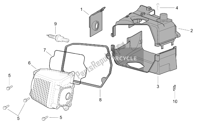 All parts for the Head Cover of the Aprilia Mojito 125 150 2003