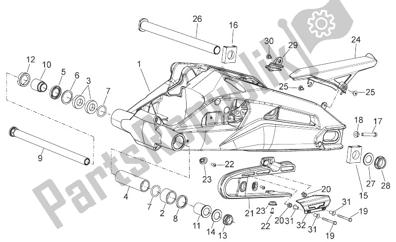 Alle onderdelen voor de Zwenkarm van de Aprilia Shiver 750 EU 2014