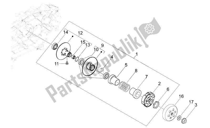 Toutes les pièces pour le Embrayage du Aprilia Mojito 125 E3 2008