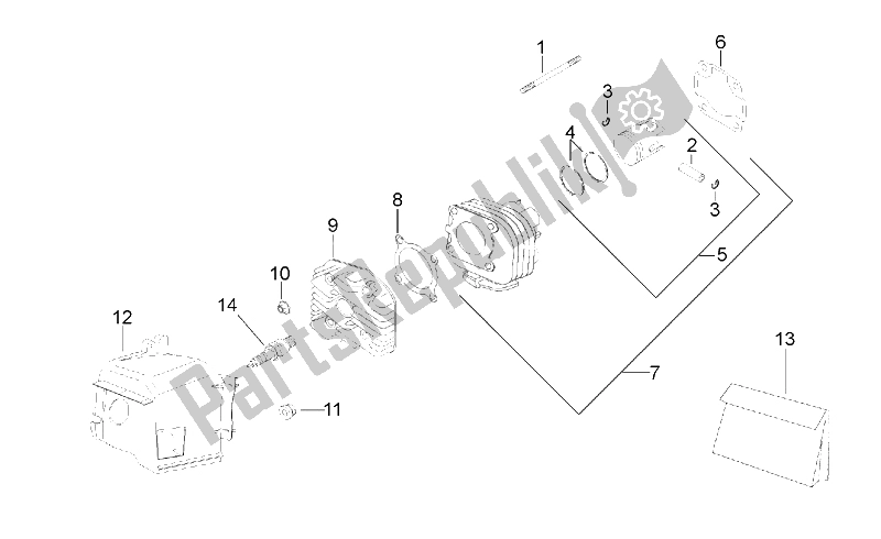 Todas las partes para Cabeza De Cilindro de Aprilia Scarabeo 50 2T ENG Minarelli 2000