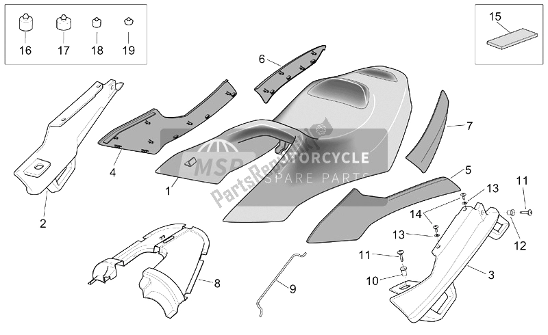All parts for the Saddle of the Aprilia RST 1000 Futura 2001
