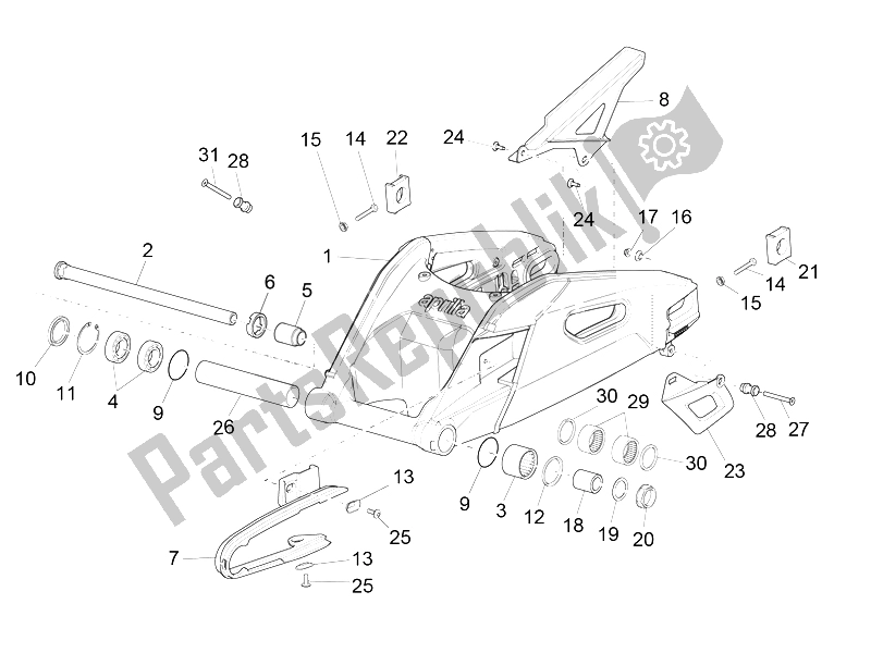 Tutte le parti per il Forcellone del Aprilia RSV4 RR Racer Pack 1000 2015