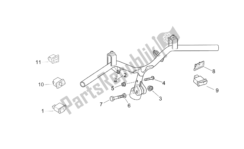 Alle Teile für das Lenker - Tasten des Aprilia SR 50 H2O IE Carb 2003