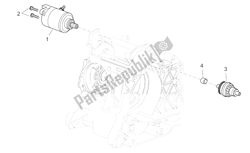 All parts for the Starter Motor I of the Aprilia Atlantic 125 250 2006